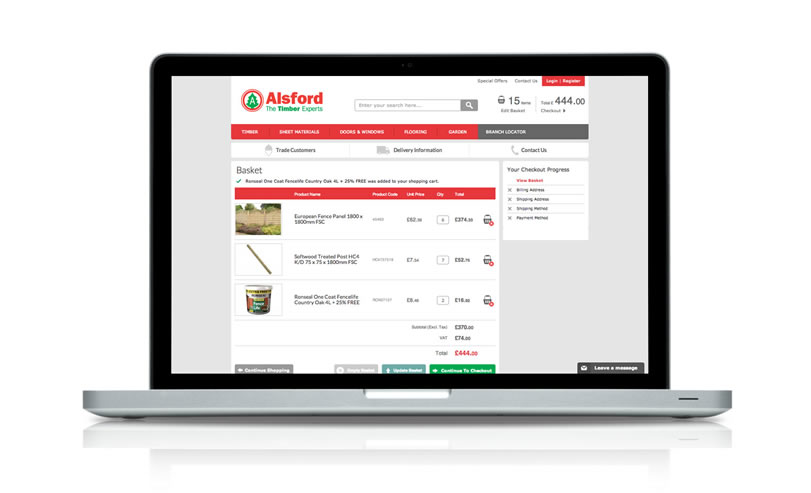 alsford-timber_ecommerce-website-laptop-checkout